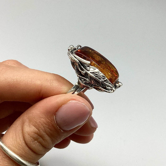 Cognac Amber Ring - Rocks and Gems Canada