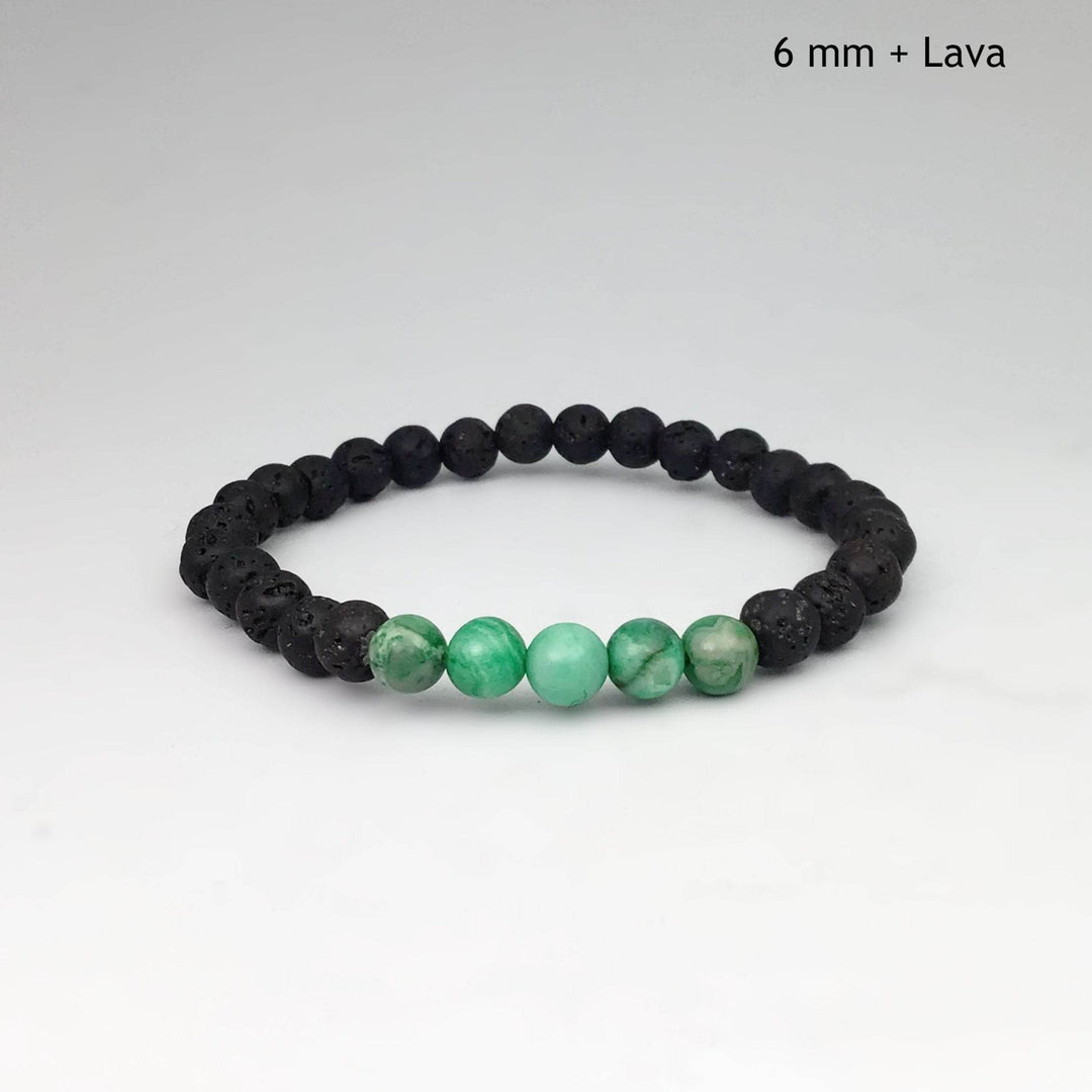 Green Crazy Lace Agate Beaded Bracelet - Rocks and Gems Canada