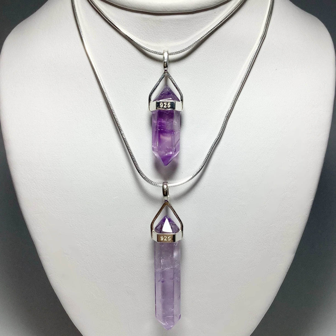 Amethyst Double Terminated Point Pendant - Rocks and Gems Canada