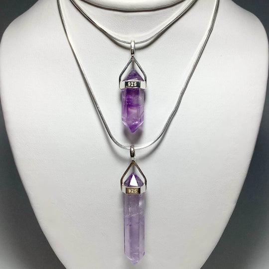 Amethyst Double Terminated Point Pendant - Rocks and Gems Canada