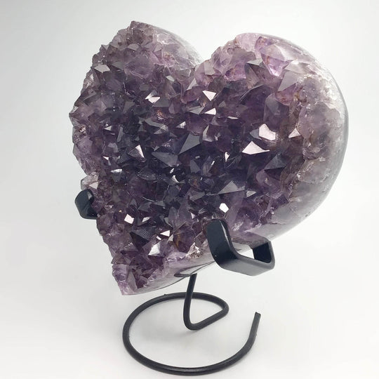 Amethyst Druze Cluster Heart On Stand - Rocks and Gems Canada