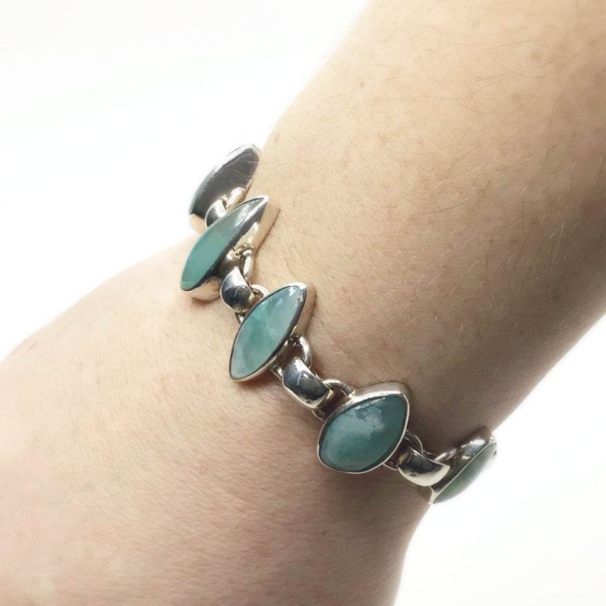 Aquaprase Sterling Silver Bracelet - Rocks and Gems Canada