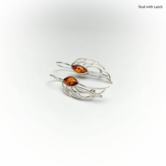 Cognac Amber Earrings - Rocks and Gems Canada