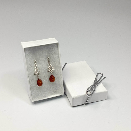 Cognac Amber Stud Earrings - Rocks and Gems Canada