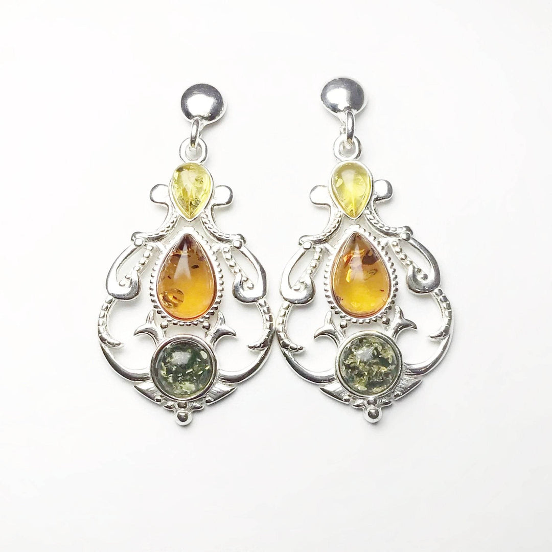 Mixed Amber Stud Earrings - Rocks and Gems Canada