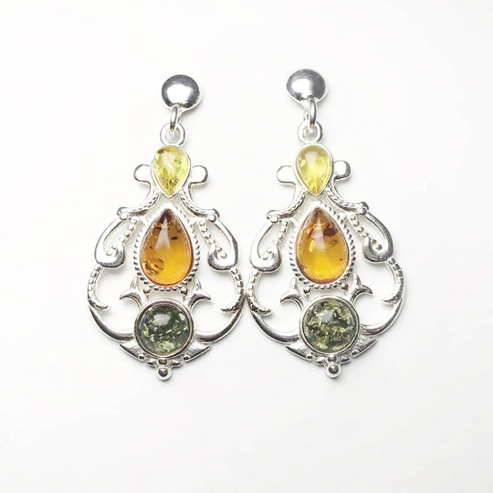 Mixed Amber Stud Earrings - Rocks and Gems Canada