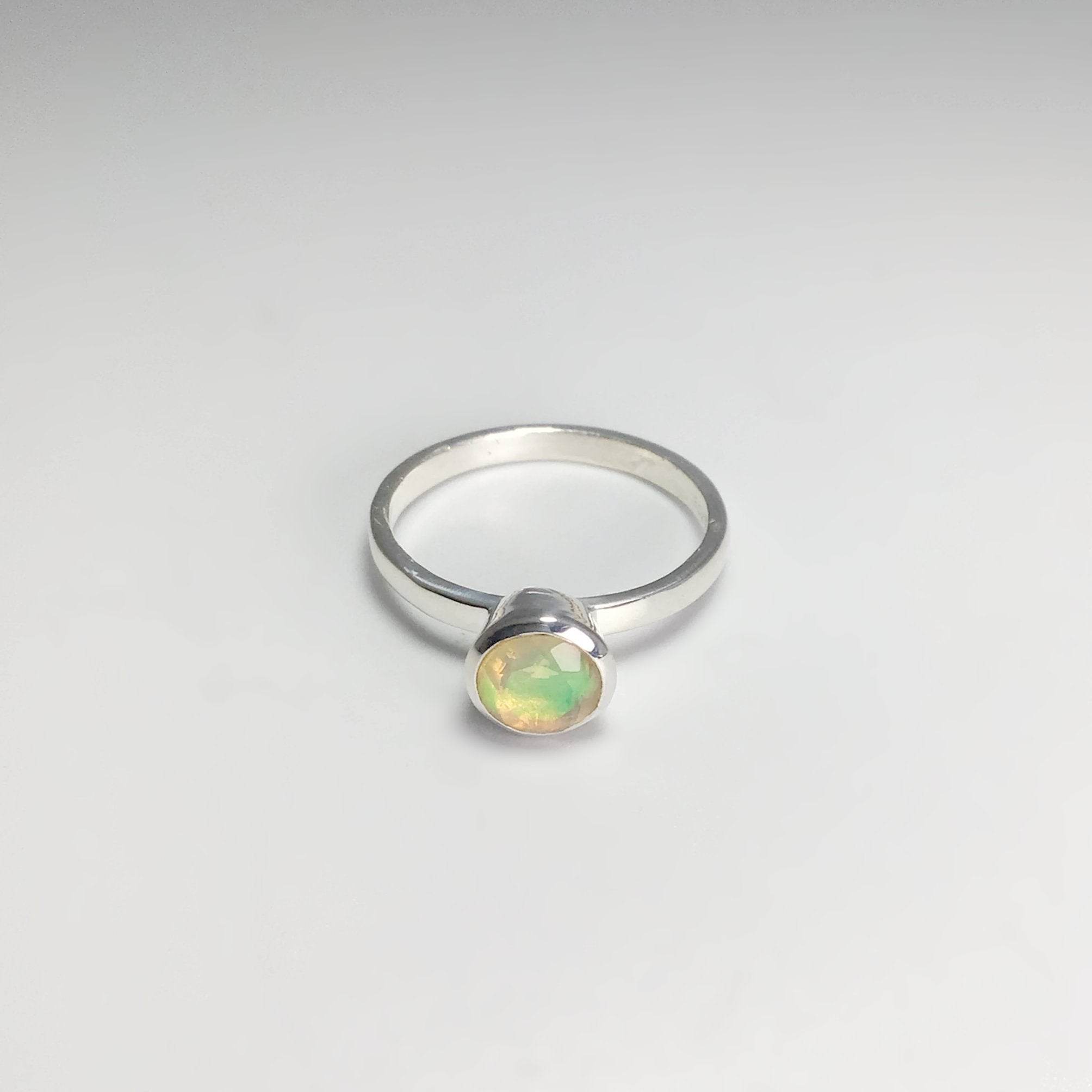 Faceted Ethiopian Fire Opal Ring - Rocks and Gems Canada