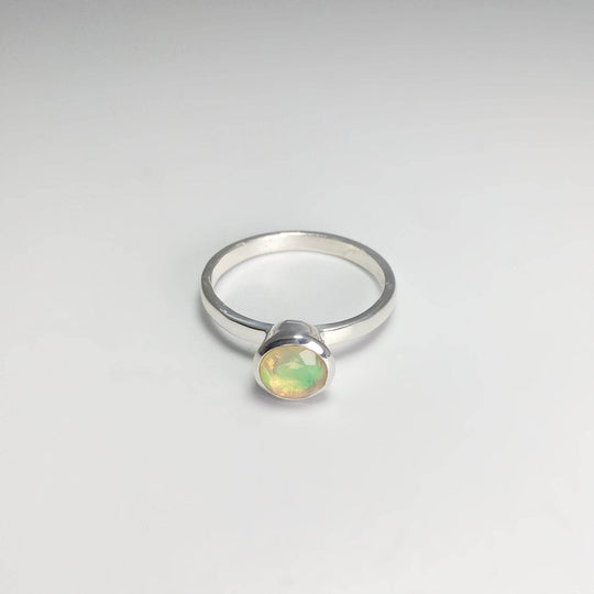 Faceted Ethiopian Fire Opal Ring - Rocks and Gems Canada