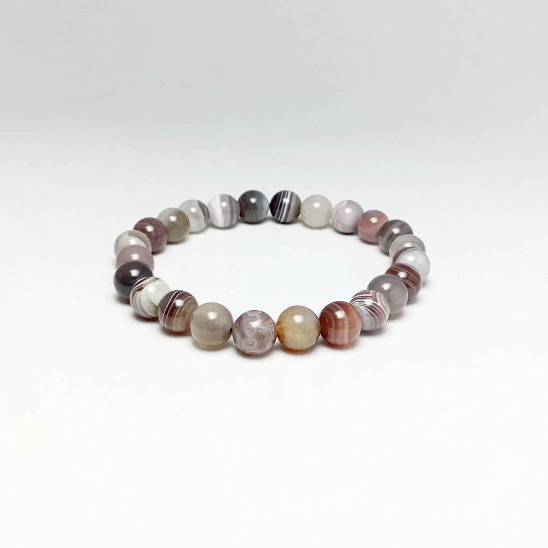 Botswana Agate Beaded Bracelet - Rocks and Gems Canada