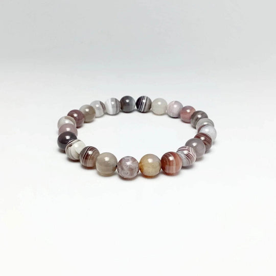 Botswana Agate Beaded Bracelet - Rocks and Gems Canada