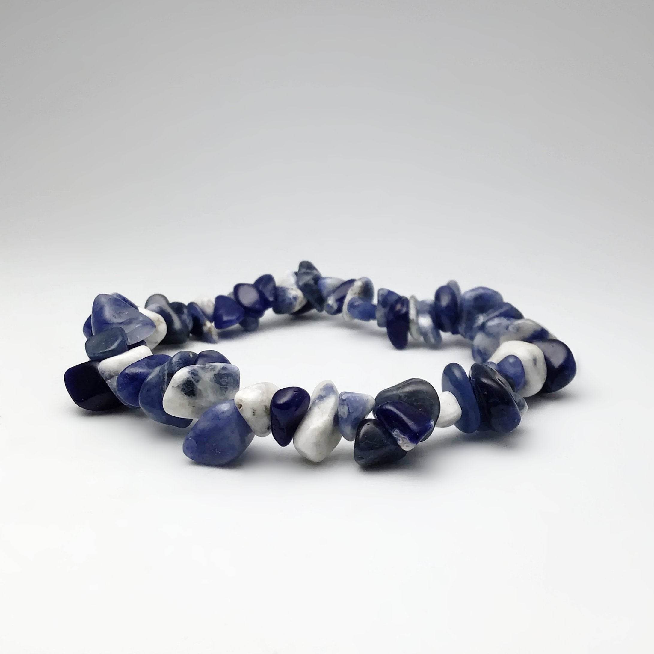 Sodalite Chip Beaded Bracelet - Rocks and Gems Canada