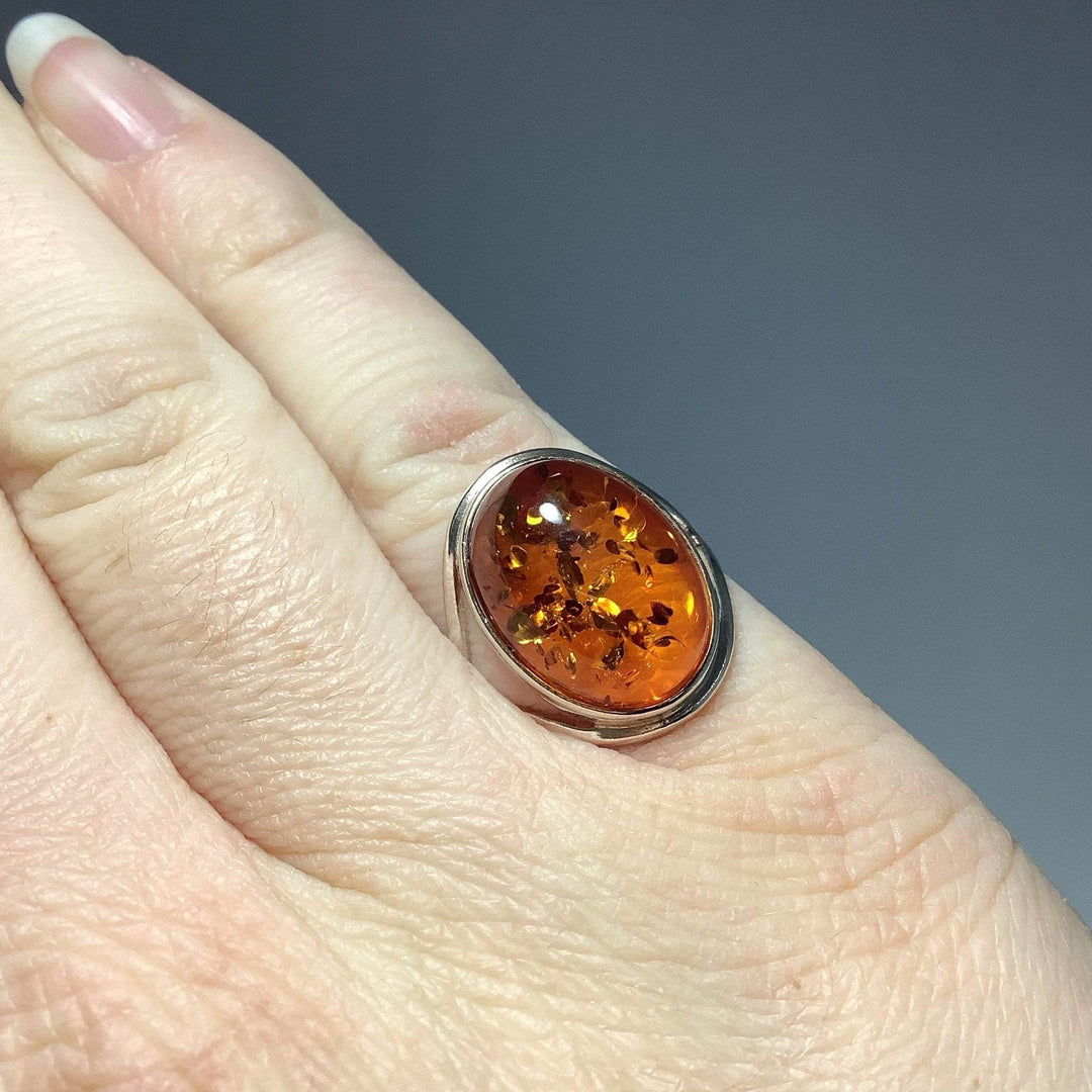 Cognac Amber Ring - Rocks and Gems Canada
