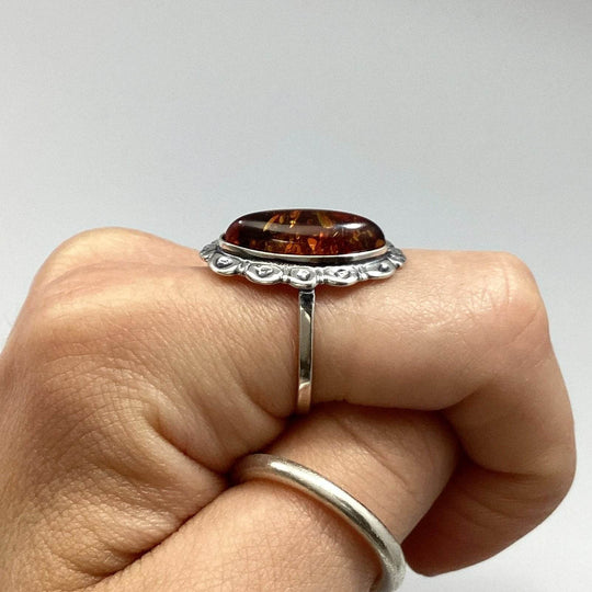 Cognac Amber Ring - Rocks and Gems Canada