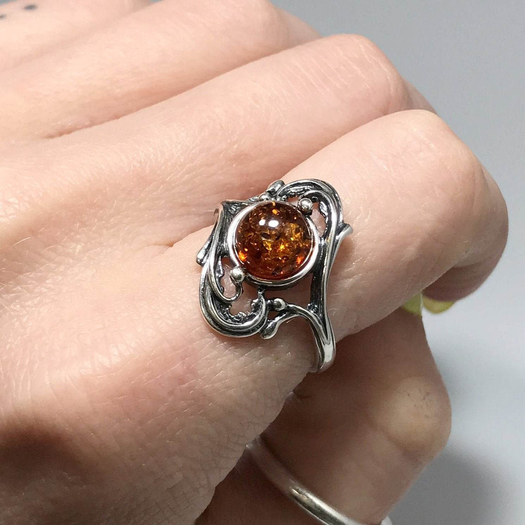 Cognac Amber Ring - Rocks and Gems Canada