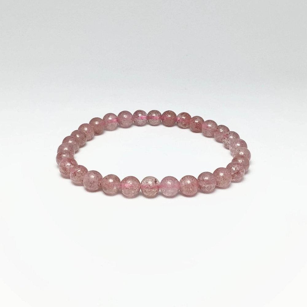 Strawberry Quartz Beaded Bracelet - Rocks and Gems Canada
