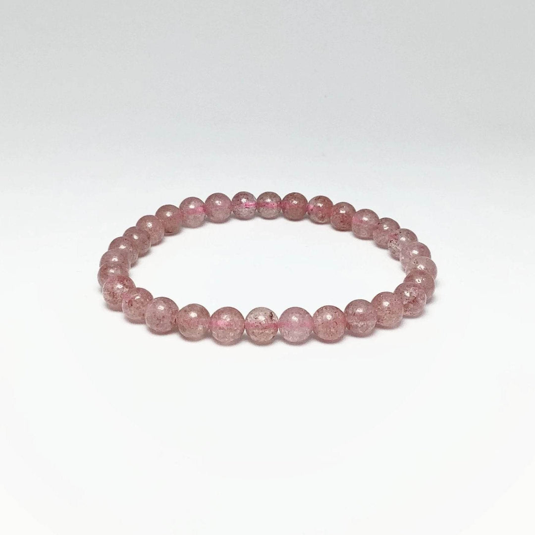 Strawberry Quartz Beaded Bracelet - Rocks and Gems Canada