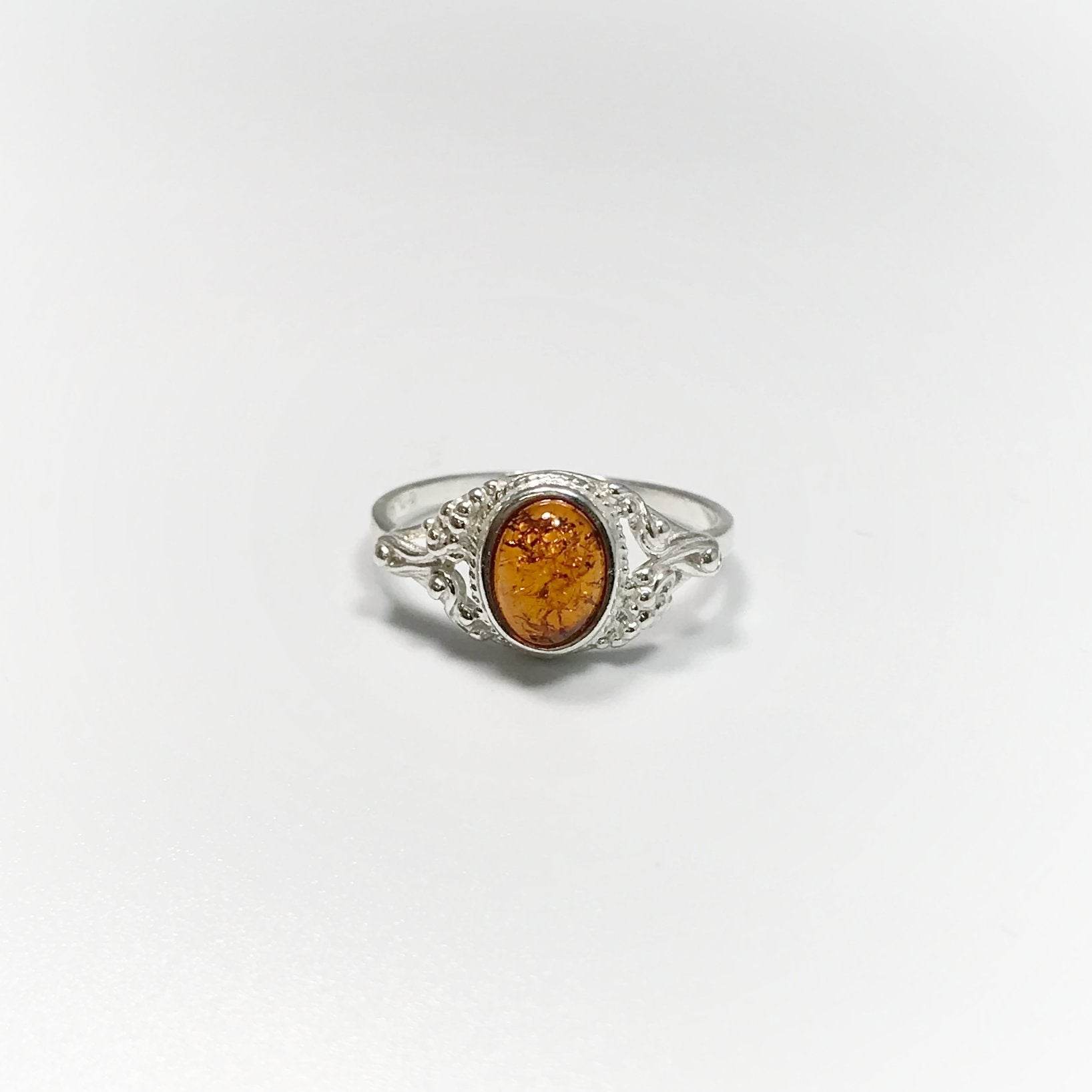 Cognac Amber Ring - Rocks and Gems Canada