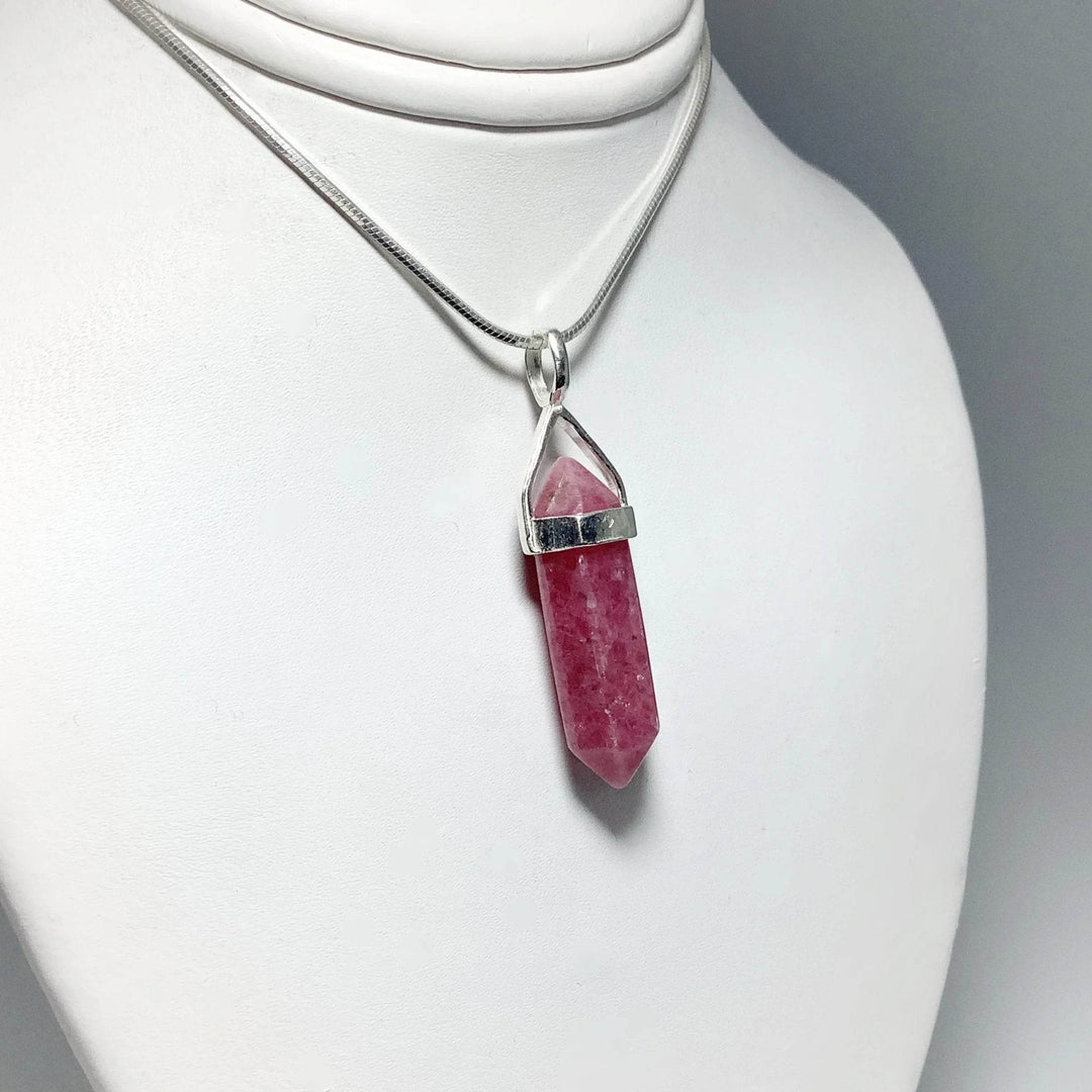 Rhodonite Double Terminated Point Pendant - Rocks and Gems Canada