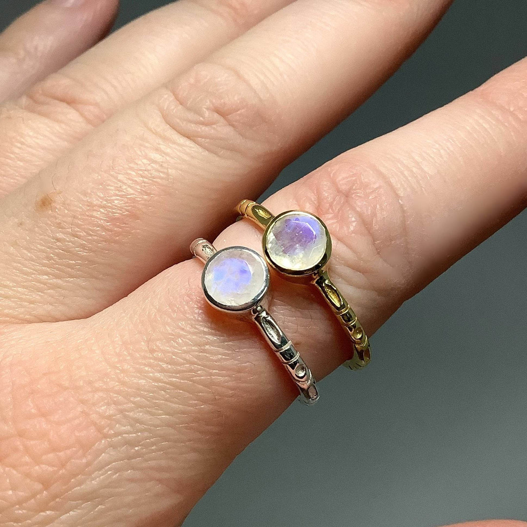 Rainbow Moonstone Ring - Rocks and Gems Canada
