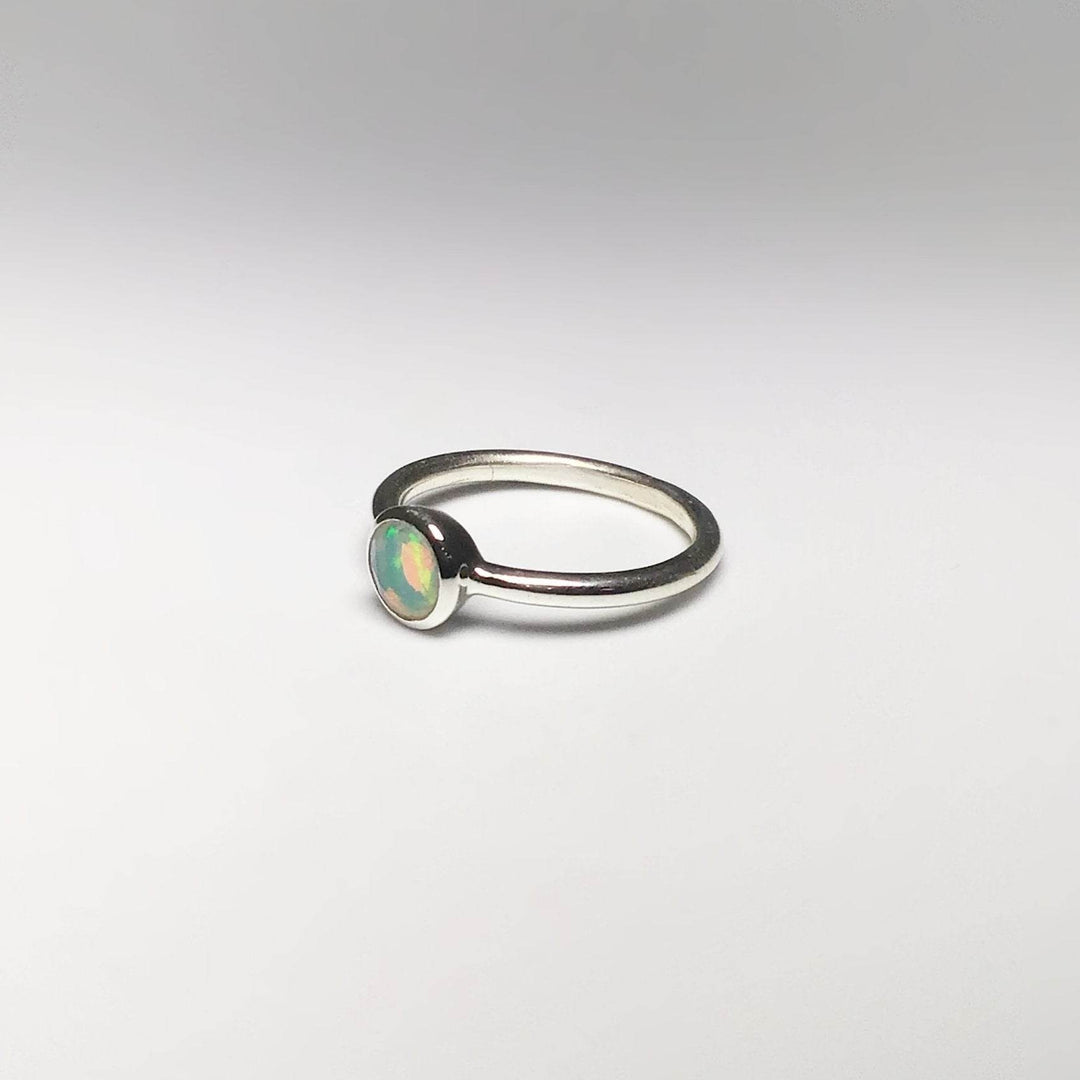 Faceted Ethiopian Fire Opal Ring - Rocks and Gems Canada