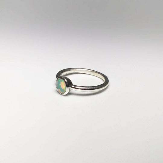 Faceted Ethiopian Fire Opal Ring - Rocks and Gems Canada