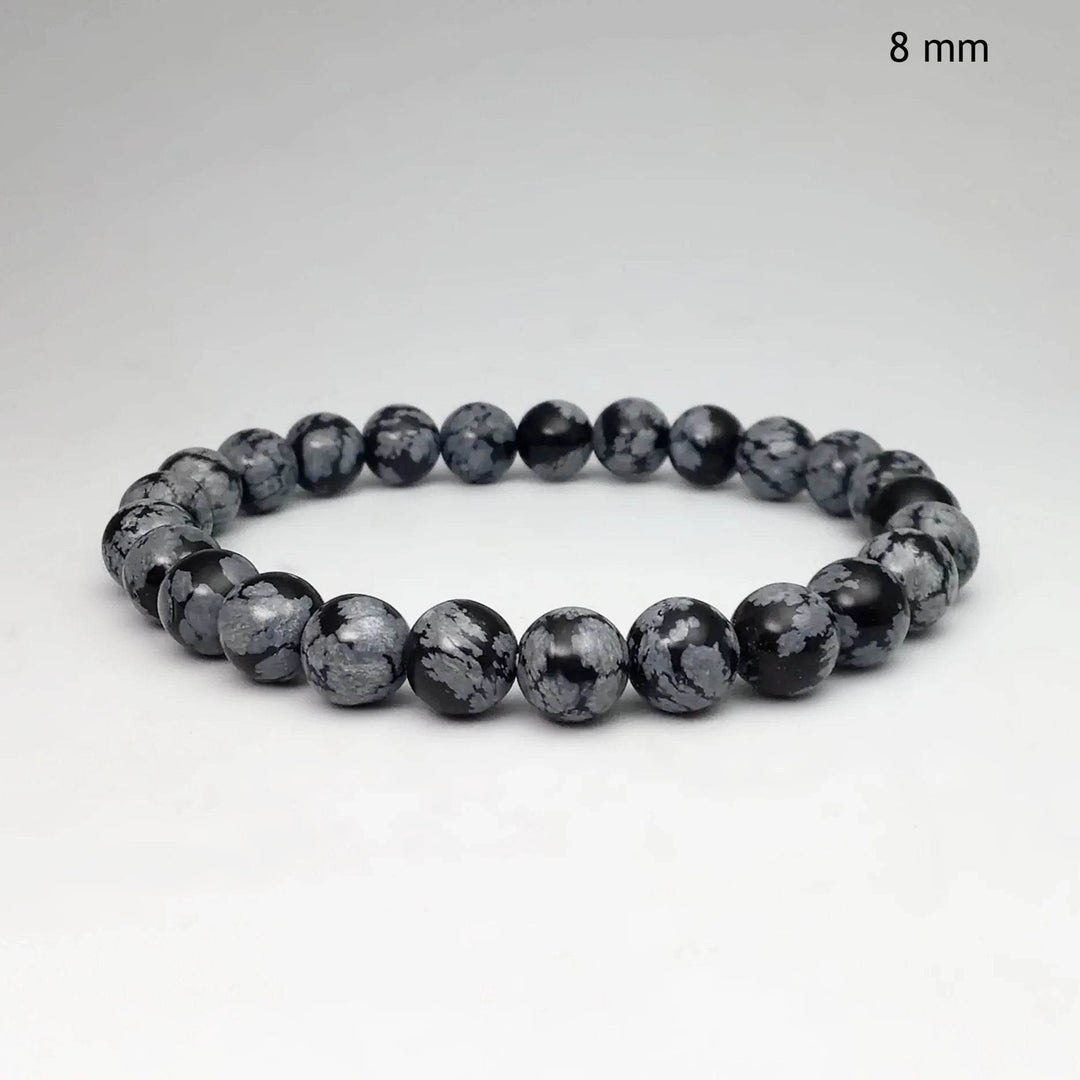 Snowflake Obsidian Beaded Bracelet - Rocks and Gems Canada