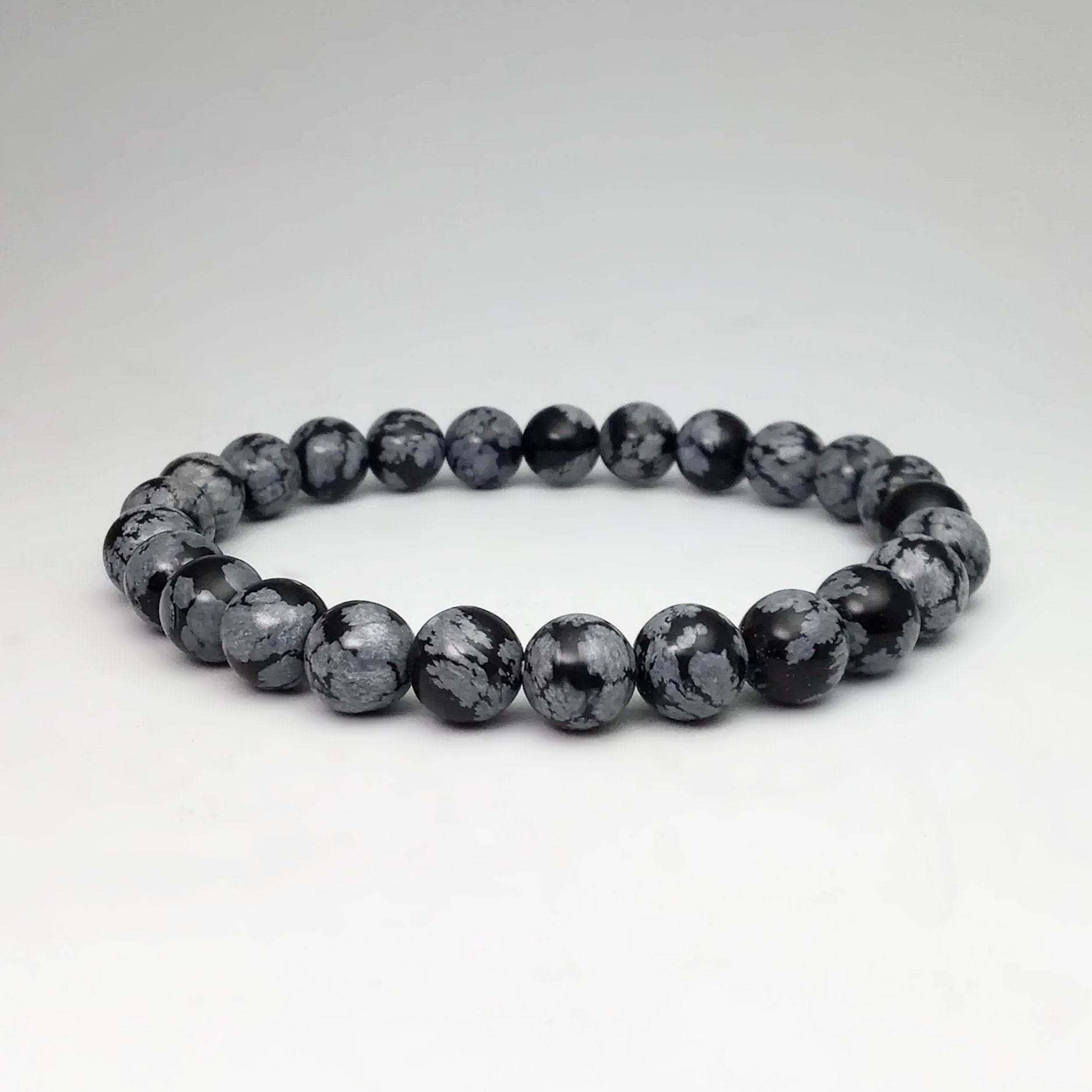 Snowflake Obsidian Beaded Bracelet - Rocks and Gems Canada