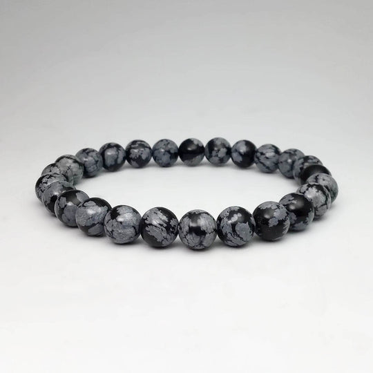 Snowflake Obsidian Beaded Bracelet - Rocks and Gems Canada