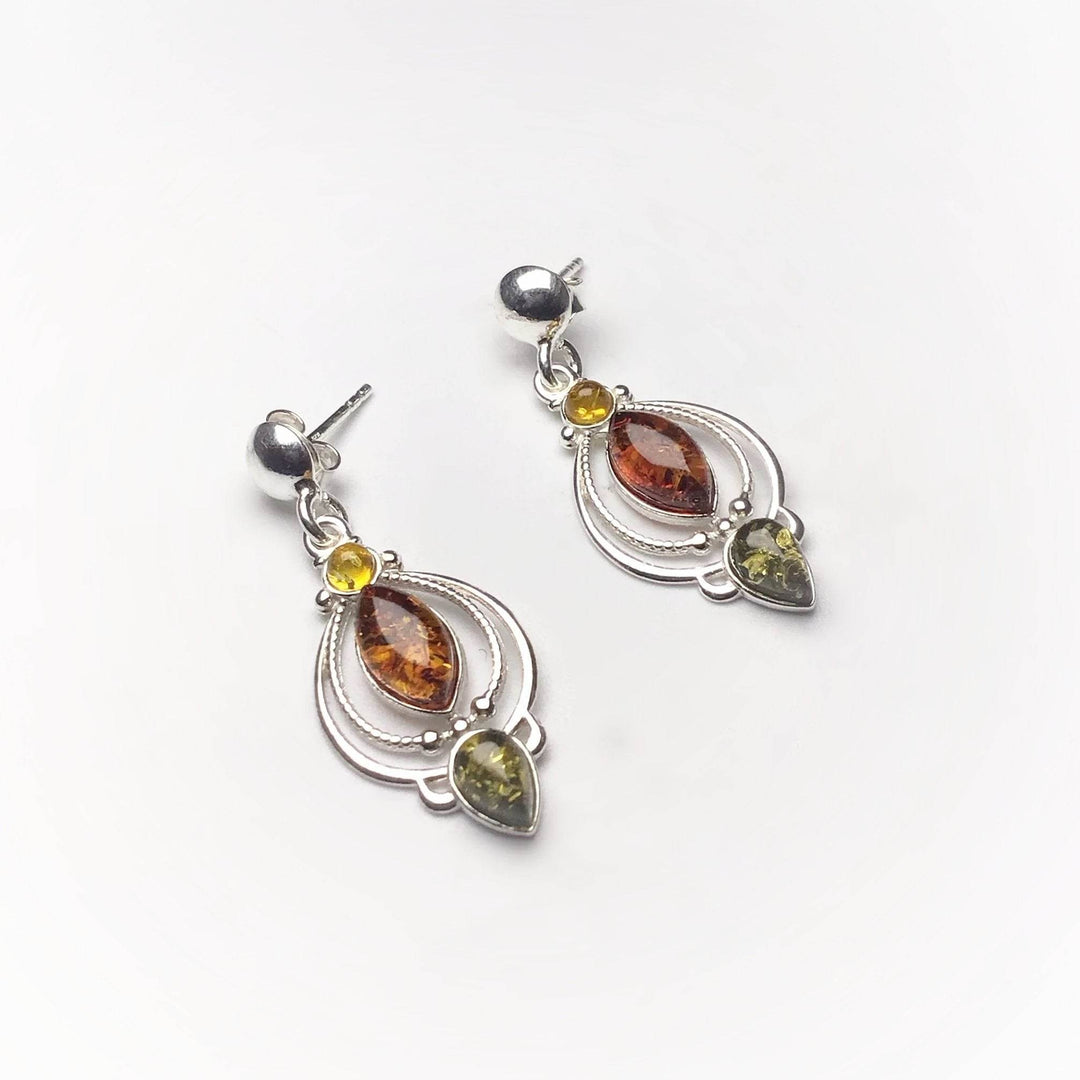 Mixed Amber Stud Earrings - Rocks and Gems Canada