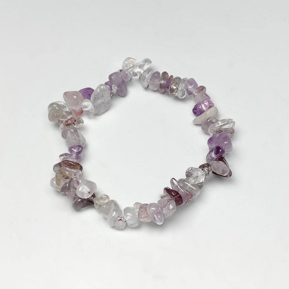 Mixed Purple Rutilated Quartz Chip Beaded Bracelet - Rocks and Gems Canada