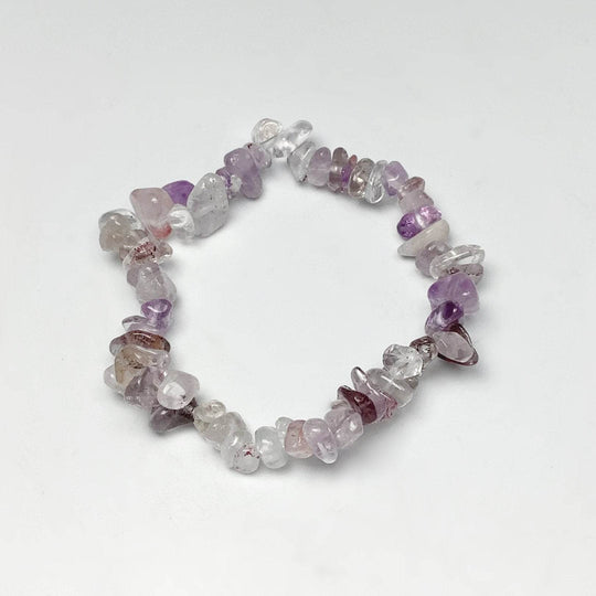 Mixed Purple Rutilated Quartz Chip Beaded Bracelet - Rocks and Gems Canada