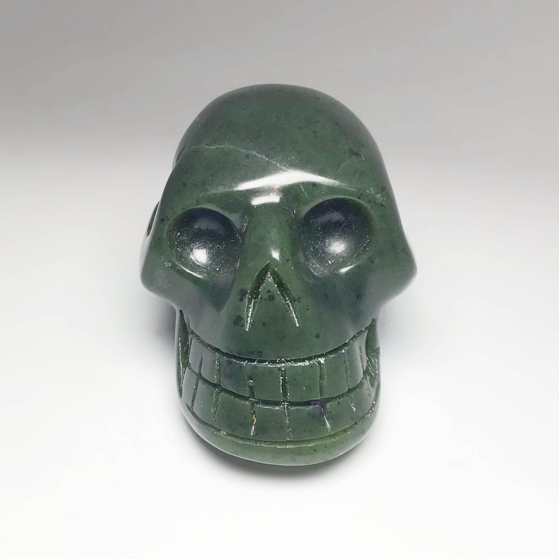 Carved Canadian Jade Skull - Rocks and Gems Canada