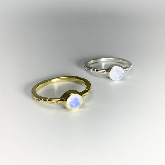 Rainbow Moonstone Ring - Rocks and Gems Canada