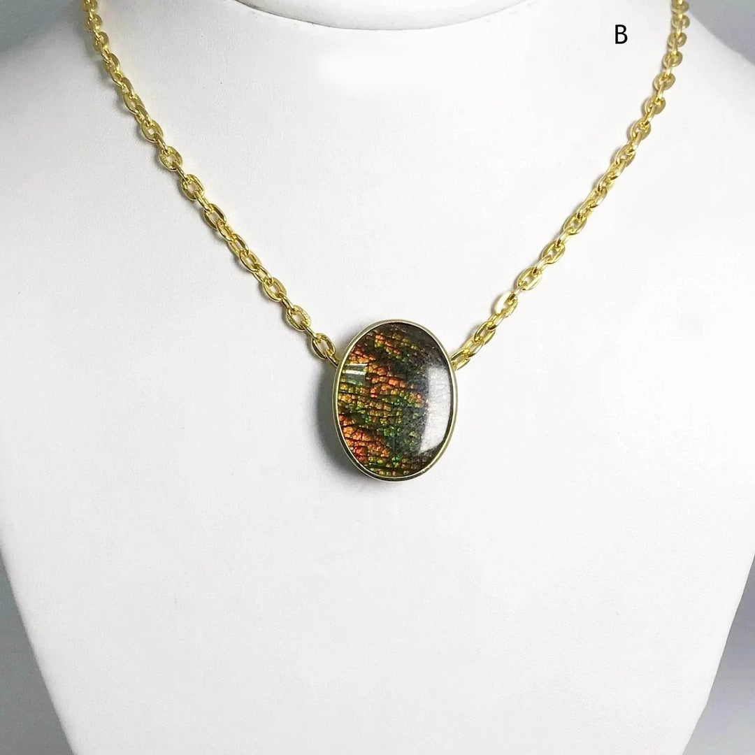 Alberta Ammolite 14K Gold Pendant - Rocks and Gems Canada