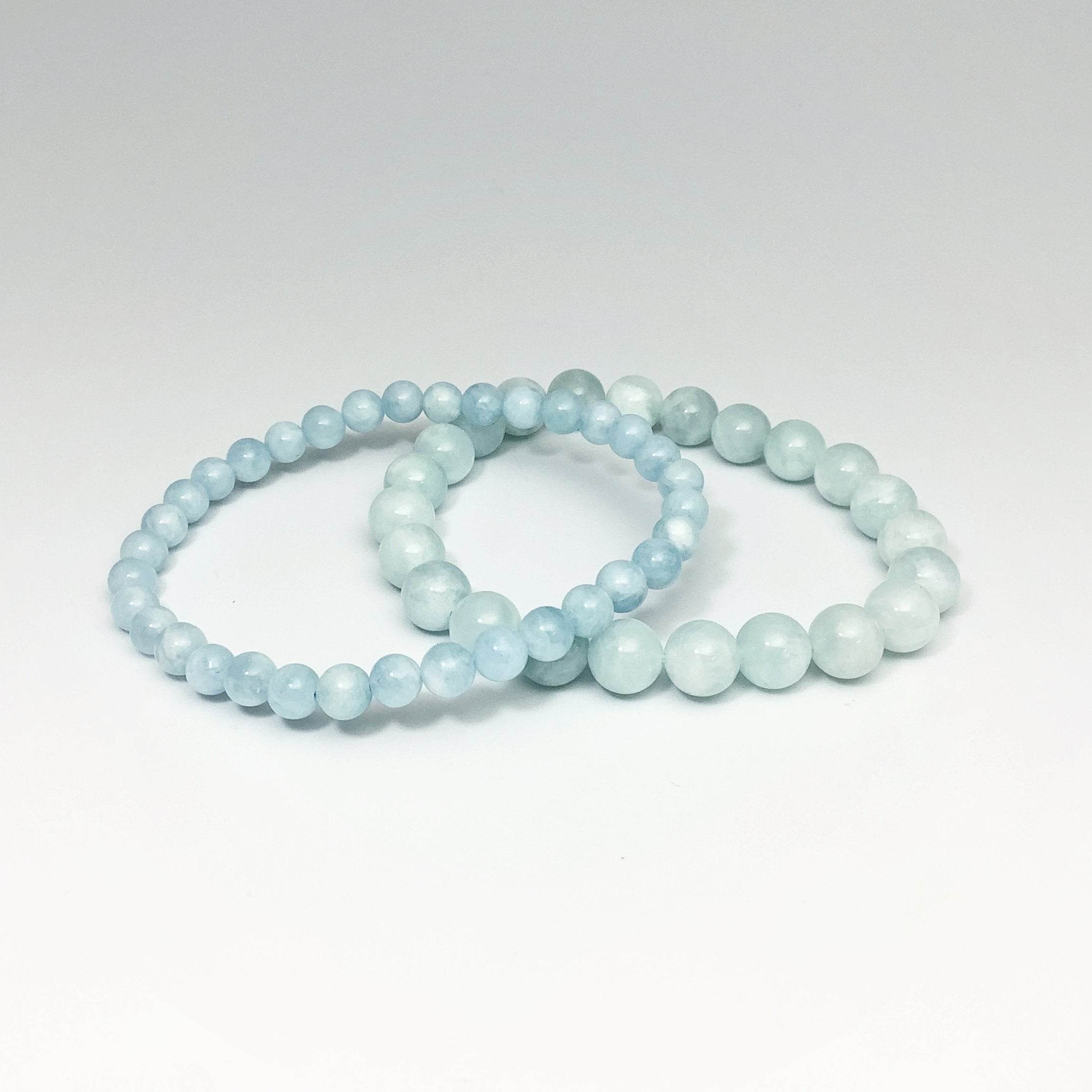 Aquamarine Beaded Bracelet - Rocks and Gems Canada