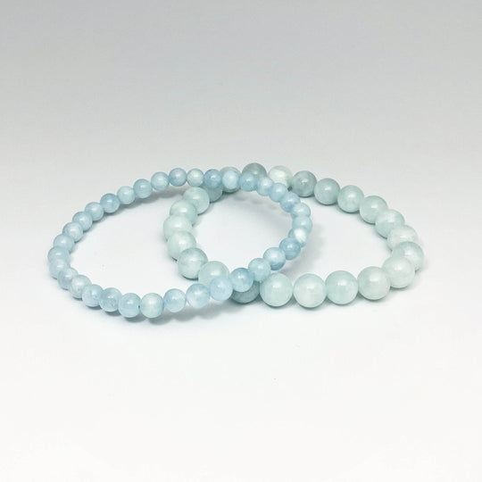 Aquamarine Beaded Bracelet - Rocks and Gems Canada