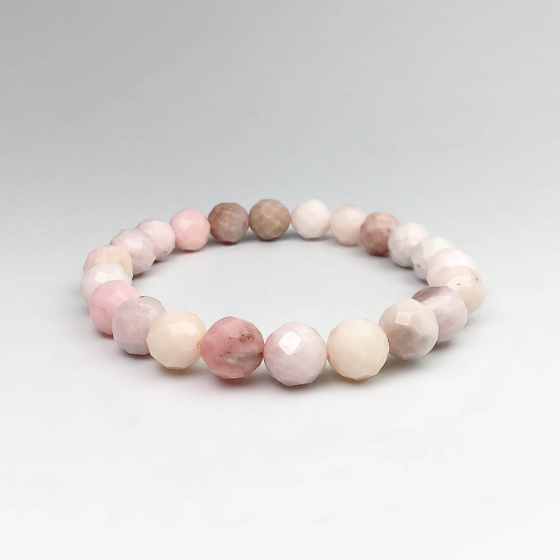 Peruvian Pink Opal Faceted Beaded Bracelet - Rocks and Gems Canada