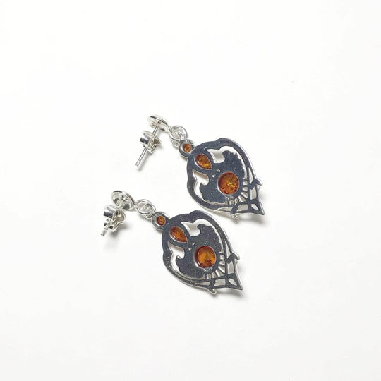 Cognac Amber Stud Earrings - Rocks and Gems Canada