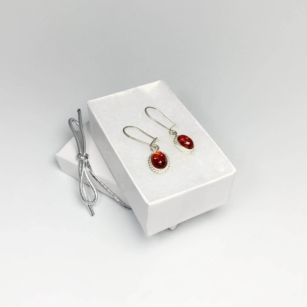 Cognac Amber Earrings - Rocks and Gems Canada