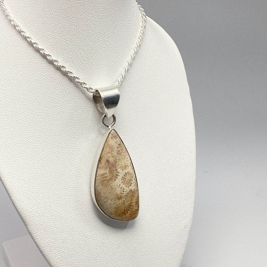 Fossilized Coral Pendant - Rocks and Gems Canada