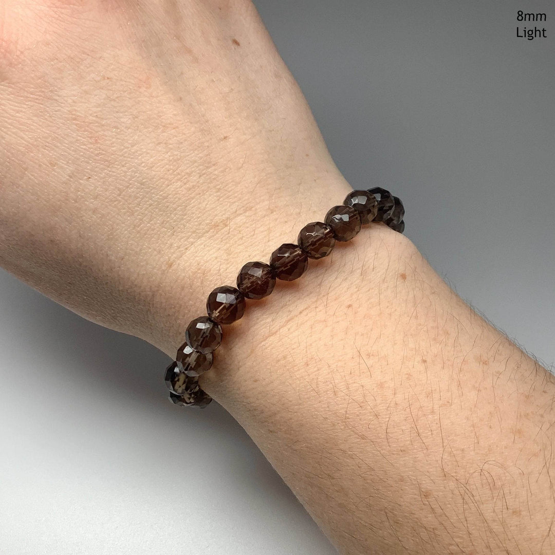 Smoky Quartz Faceted Beaded Bracelet - Rocks and Gems Canada