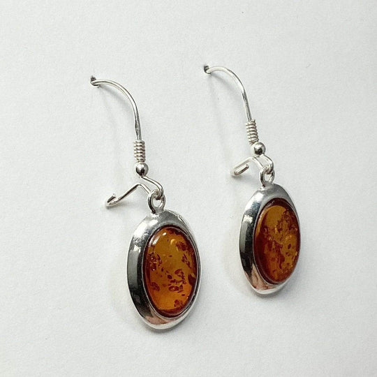 Cognac Amber Dangle Earrings - Rocks and Gems Canada
