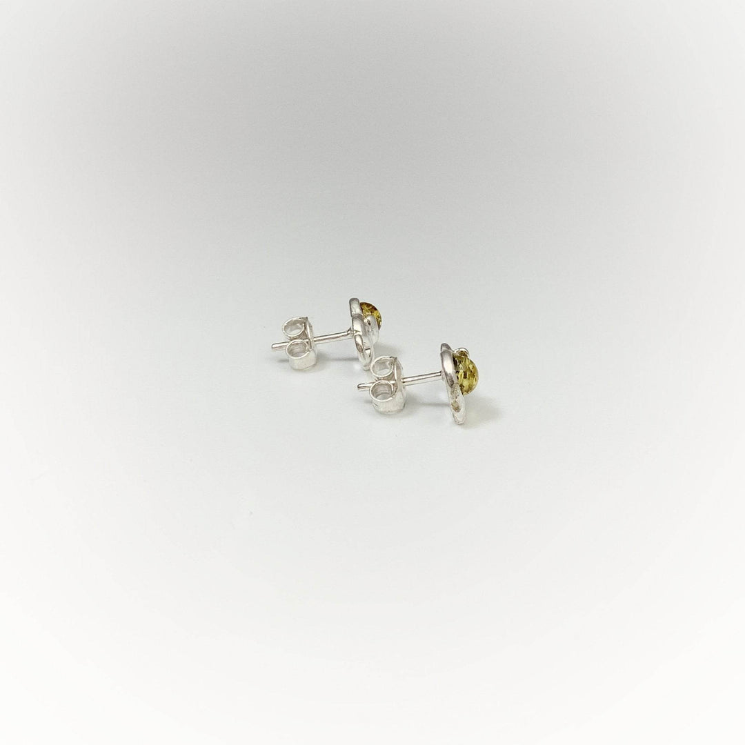 Green Amber Elephant Stud Earrings - Rocks and Gems Canada