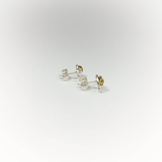 Green Amber Elephant Stud Earrings - Rocks and Gems Canada