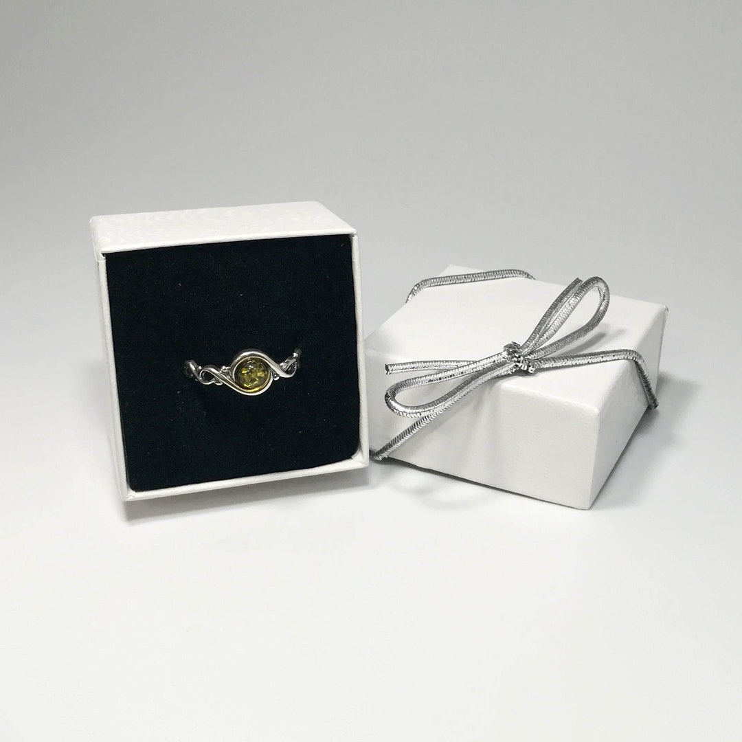 Green Amber Ring - Rocks and Gems Canada