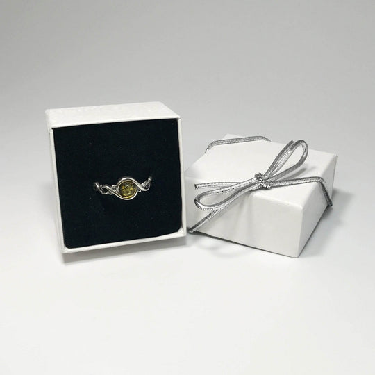 Green Amber Ring - Rocks and Gems Canada