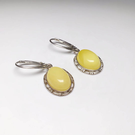 Butterscotch Amber Dangle Earrings - Rocks and Gems Canada