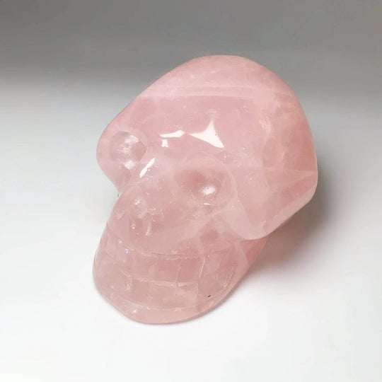 Carved Rose Quartz Skull - Rocks and Gems Canada
