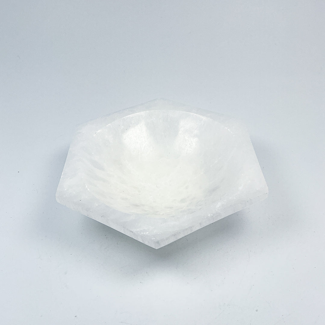 Selenite Hexagon Bowl - Rocks and Gems Canada