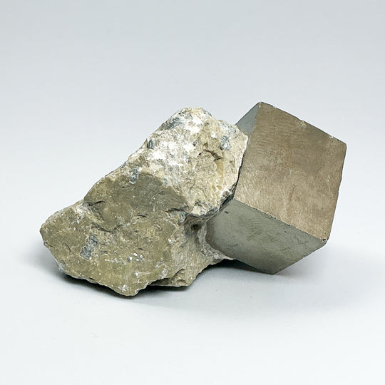 Iron Pyrite Cube in Matrix